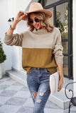 TURTLENECK COLOR MATCHING CREWNECK SWEATER