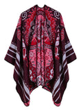 WOMEN ETHNIC FLOWERS SHAWL LARGE CLOAK