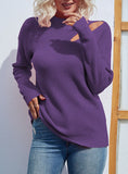 SOLID COLOR HALF-TURTLENECK PULLOVER SWEATER