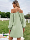 LOOSE CASUAL STRAPS LONG SLEEVE DRESS
