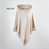 FRINGE COLLAR BEADED SHAWL CLOAK