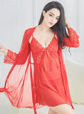 LACE PAJAMAS UNDERWEAR THREE-PIECE SET