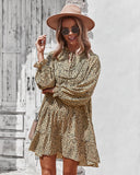LONG SLEEVE FLORAL CASUAL DRESS