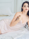 LACE SATIN SUSPENDER NIGHTGOWN LINGERIE