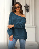 LOOSE ROUND NECK SOLID COLOR SWEATER