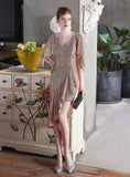 WOMEN V-NECK PARTY GOWN