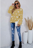 LOVE-COLLARED PULLOVER LONG-SLEEVED SWEATER