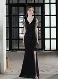 MERMAID V-NECK BEADING PARTY DRESS