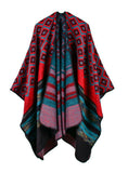 DIAMOND STRIPED SHAWL WOMEN'S DOUBLE-SIDED CLOAK