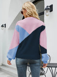 COLOR MATCHING PULLOVER STRIPED SWEATER