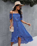 POINT OFF THE SHOULDER DRESS