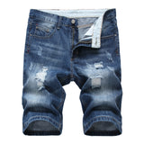 Stone Washed Holes Jeans Summer Denim Shorts Slim 