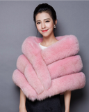 Autumn and winter new fox-like fur shawl, waistcoat, cloak, ladies'pockets