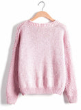 Women Sweaters And Pullovers Korean Plaid Thick Knit Mohair Sweater 