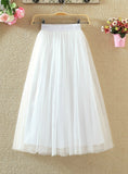 Vintage Skirts Womens Elastic High Waist Tulle Mesh Skirt
