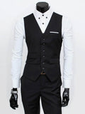  Formal Men's Three Pieces Suit with Front Collar