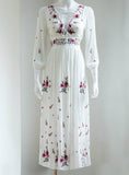 Floral Embroidery Tassel Casual Maxi Dresses