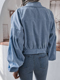 Long-sleeved Corduroy Single-breasted Jacket