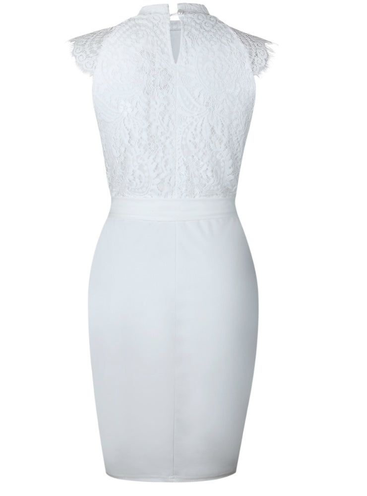 White Knee-Length Bodycon Slim Elegant Club Casual Dress – Ncocon