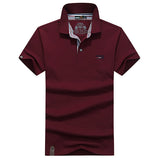 Turn-down Collar Short Sleeve Business Polo Shirt Solid Color Casual Tops 