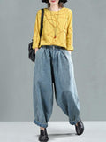 Trendy Wide-leg Jean Harem Pants