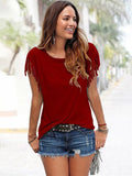Princess Round Neck Tassels Cotton T-Shirt 8 Colors