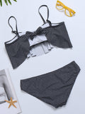 Flounces Polka Dots Sexy Removable Strap Bikini Set Swimuits
