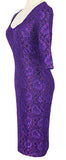 Women's Lace Peplum Cocktail Bodycon Midi Dress