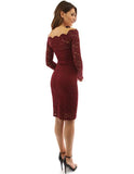 Women Off Shoulder Floral Lace Twin Set Dress