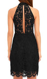 Women's Cocktail Dress High Neck Lace Dresses for Special Occasions