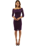 Women Off Shoulder Floral Lace Twin Set Dress