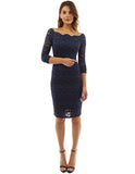Women Off Shoulder Floral Lace Twin Set Dress