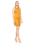 Women's Sleeveless Crew Neck Lace Sheath Dress