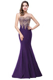 Women Formal Lace Appliques Long Prom Dress