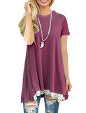 Women's Casual Lace Short Long Sleeve Tunic Top T-Shirt Blouse
