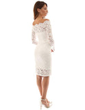 Women Off Shoulder Floral Lace Twin Set Dress