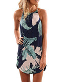 Summer Halter Neck Floral Print Sleeveless Casual Mini Dress