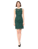 Women's Sleeveless Crew Neck Lace Sheath Dress