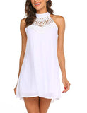 Womens Halter Neck Chiffon Tunic Tank Dress T Shirt Dresses