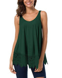 Women's Summer Flowy Panel Lace Tank Tops Sleeveless Shirt