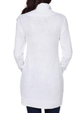 Women Asymmetric Buttoned Collar Knit Stretchable Elasticity Long Sleeve Slim Fit Sweater Dress