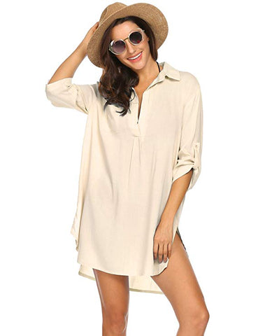 Women's Swimsuit Beach Cover Up Shirt Bikini Beachwear Bathing Suit Beach Dress