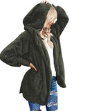Women's Oversized Open Front Hooded Draped Pockets Cardigan Coat