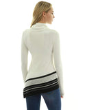 Women Cowl Neck Asymmetrical Hem Sweater