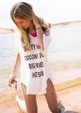 Womens Swimwear Blouse Beach Dress T-Shirt