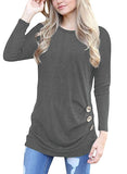 Women's Casual Long Sleeve Round Neck Loose Tunic T Shirt Blouse Tops
