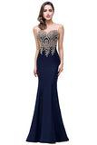 Women Formal Lace Appliques Long Prom Dress