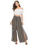 Latest Elastic Waist Split-side Casual Pants Bottoms