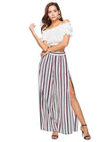 Latest Elastic Waist Split-side Casual Pants Bottoms