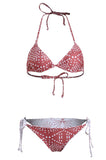 Unique Print Halter Bikini Set